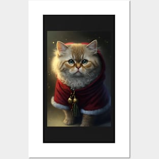 Cute Cat portrait Christmas vibes Posters and Art